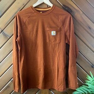 Carhartt Brown Long Sleeve Tee - rust